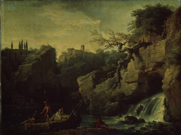 Romantic landscape (Landscape in the Taste of Salvatore Rosa), 1746. Artist: Vernet, Claude Joseph (1714-1789)