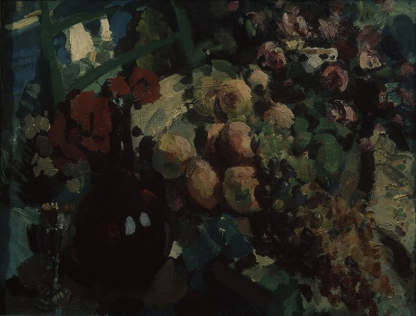 Still life. Vine and fruits, 1917. Artist: Korovin, Konstantin Alexeyevich (1861-1939)