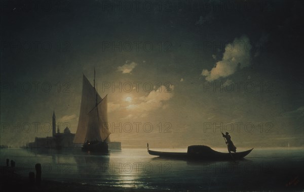 A Gondolier in Venice at night, 1843. Artist: Aivazovsky, Ivan Konstantinovich (1817-1900)