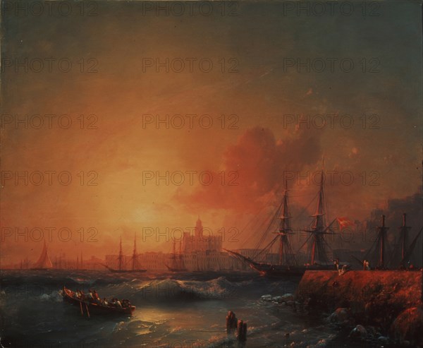 Malaga, 1854. Artist: Aivazovsky, Ivan Konstantinovich (1817-1900)