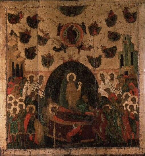 The Dormition of the Virgin, ca 1479. Artist: Russian icon