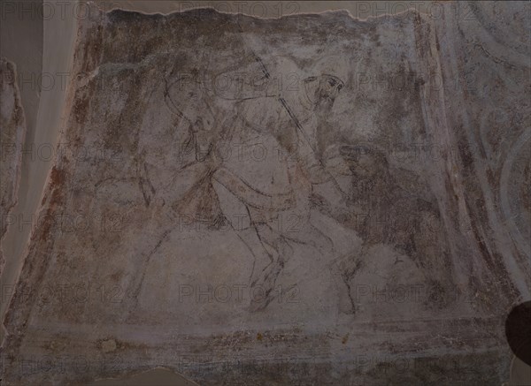 Bear Hunt, 11th century. Artist: Ancient Russian frescos