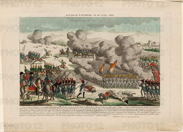 The Battle of Eggmühl on 22 April 1809, ca 1809. Artist: Anonymous