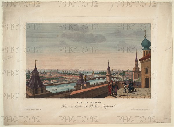 View of Moscow, taken from the balcony of the Imperial Palace, 1812. Artist: Courvoisier-Voisin, Henri (1757-1830)