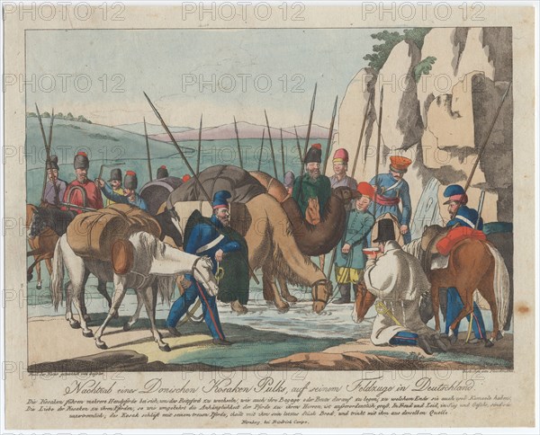 Don Cossacks resting in Germany, ca 1814. Artist: Geissler, Christian Gottfried Heinrich (1770-1844)