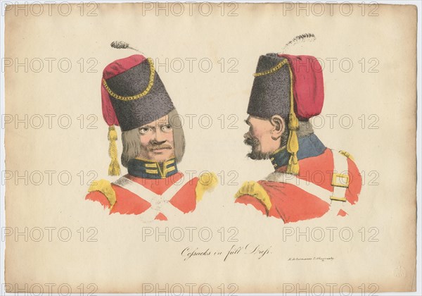 The Cossack uniform, 1820. Artist: Ackermann, Rudolph (1764-1834)