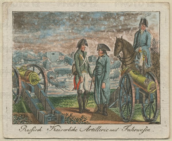 Russian Imperial Artillery Crew, 1799. Artist: Anonymous