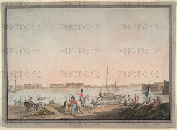 View of St. Petersburg from the Neva, 1808. Artist: Hammer, Christian Gottlieb (1779-1864)