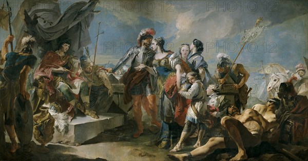 Queen Zenobia before Emperor Aurelian, 1717. Artist: Tiepolo, Giandomenico (1727-1804)