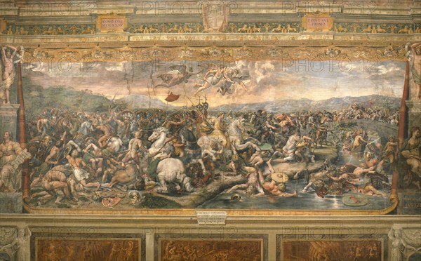 The Battle of the Milvian Bridge, 1517-1524. Artist: Penni, Gianfrancesco (1496-1528)