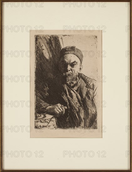 Portrait of the poet Paul Verlaine (1844-1896), 1895. Artist: Zorn, Anders Leonard (1860-1920)