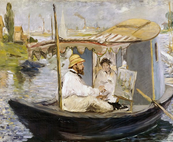 The Boat (Claude Monet in Argenteuil), 1874. Artist: Manet, Édouard (1832-1883)