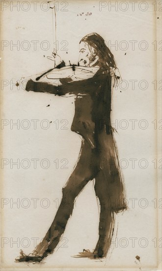 Portrait of Niccolò Paganini (1782-1840), 1831. Artist: Landseer, Sir Edwin Henry (1802-1873)