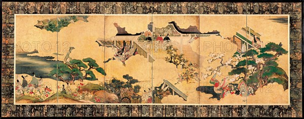 Scenes from The tale of Genji (Genji monogatari), 17th century. Artist: Anonymous