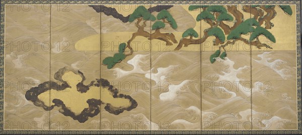 Waves at Matsushima, Early 17th cen.. Artist: Sotatsu, Tawaraya (active Early 17th cen.)