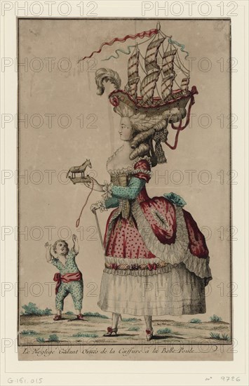 Coiffure à la Belle-Poule, 1778. Artist: Anonymous