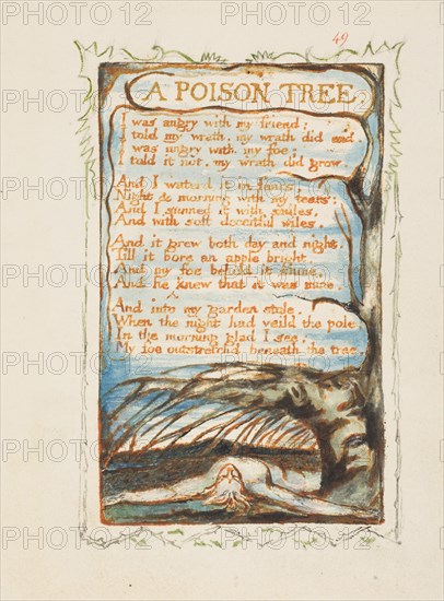 A Poison Tree. Songs of Innocence and of Experience, ca 1825. Artist: Blake, William (1757-1827)