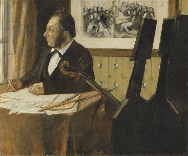 Louis-Marie Pilet, Cellist in the Orchestra of the Paris Opera, 1868-1869. Artist: Degas, Edgar (1834-1917)