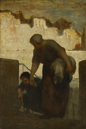 The Laundress, ca 1863. Artist: Daumier, Honoré (1808-1879)