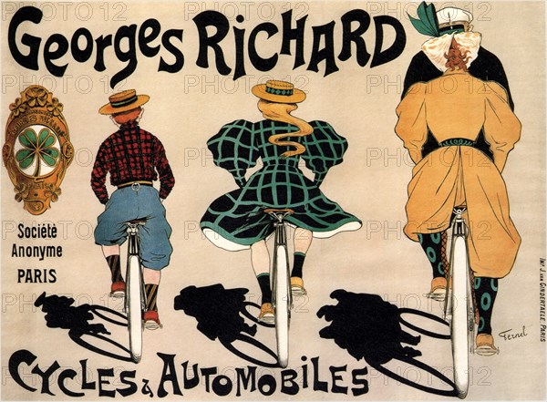 Cycles and cars Georges Richard, 1896. Artist: Fernel, Fernand (1872-1934)