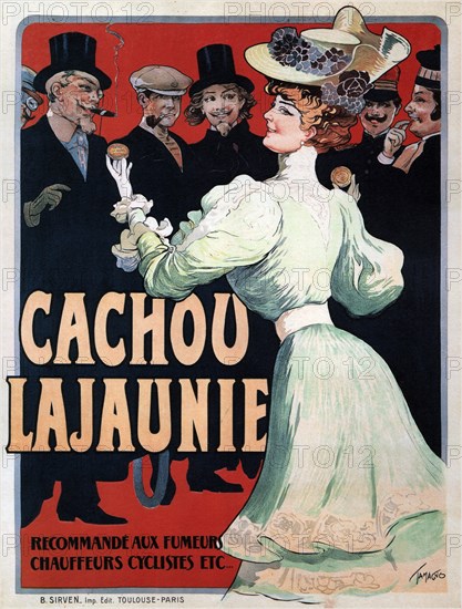 Cachou Lajaunie. Recommandé aux Fumeurs Chauffeurs Cyclistes etc, c. 1890. Artist: Tamagno, Francisco (1851-1923)