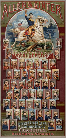 The Great Generals series for Allen & Ginter Cigarettes Brands, 1885. Artist: Harris, George S. (1823-1891)