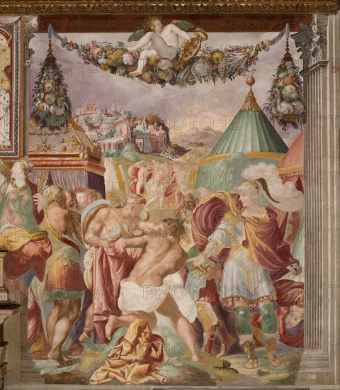 The punishment of the treacherous schoolmaster of Falerii, c. 1544. Artist: Rossi, Francesco, de (1510-1563)