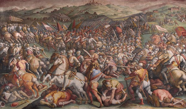 The Battle of Marciano in Val di Chiana, 1570-1571. Artist: Vasari, Giorgio (1511-1574)