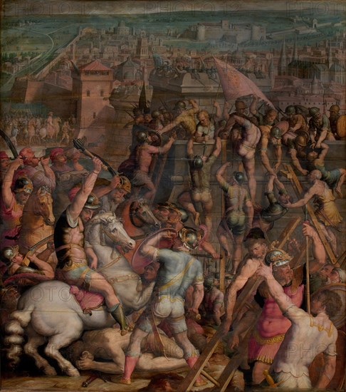 The taking of Milan, 1555-1562. Artist: Vasari, Giorgio (1511-1574)