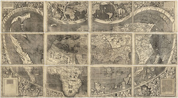 World map Universalis Cosmographia, 1507. Artist: Waldseemüller, Martin (ca 1472-1520)