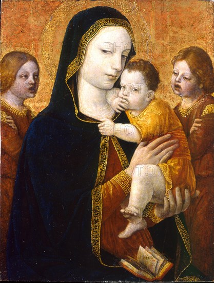 The Virgin and Child with two Angels, ca 1485. Artist: Bergognone, Ambrogio (1453-1523)