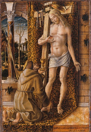 Saint Francis Catches the Blood of Christ from the Wounds, 1480-1490. Artist: Crivelli, Carlo (c. 1435-c. 1495)