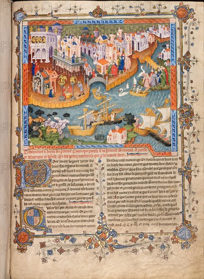 Marco Polo?s departure from Venice in 1271 (From Marco Polo?s Travels), ca 1400. Artist: Anonymous