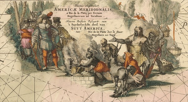 Tractus australior Americæ Meridionalis, a Rio de la Plata per Fretum Magellanicum ad Toraltum (deta Artist: Wit, Frederik de (1630-1706)