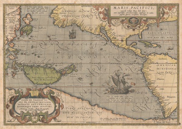 Maris Pacifici (From Theatrum orbis terrarum), 1595. Artist: Ortelius, Abraham (1527-1598)