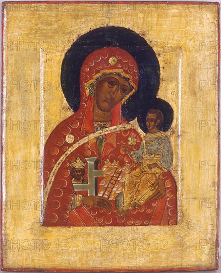 The Virgin The Mountain torn out not by Hands, 16th century. Artist: Russian icon