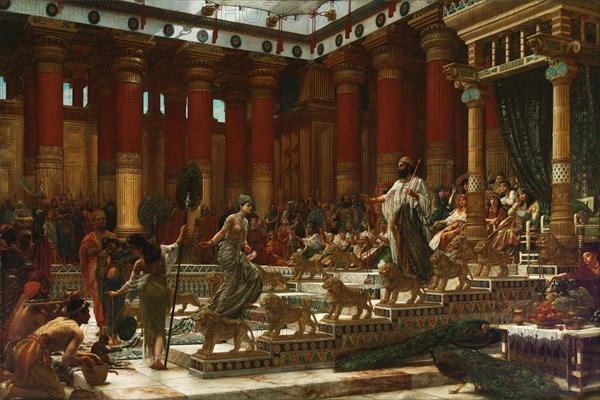 The visit of the Queen of Sheba to King Solomon, 1890. Artist: Poynter, Edward John (1836-1919)