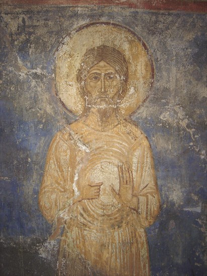 Saint Alexius von Edessa, 12th century. Artist: Ancient Russian frescos