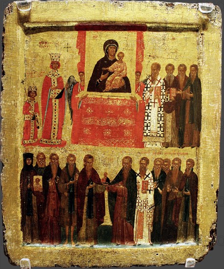 The Feast of Orthodoxy, 14th century. Artist: Byzantine icon