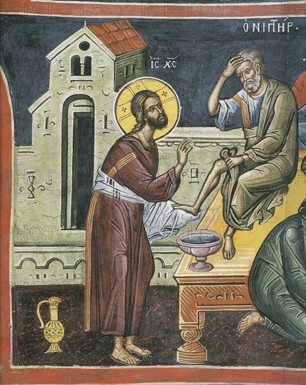 Christ Washing the Feet of the Apostles, 16th century. Artist: Byzantine Master