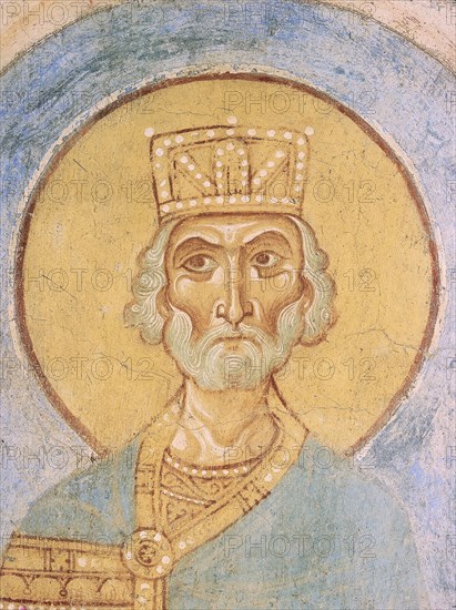 King David, 12th century. Artist: Ancient Russian frescos