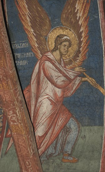 Angel with trumpet, ca 1350. Artist: Anonymous