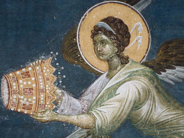 Angel with the crown, 1321-1322. Artist: Anonymous