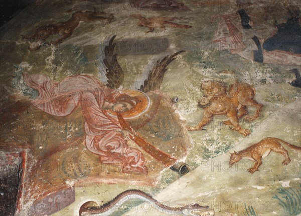 The Last Judgment. Detail: the earth gave up its dead, 1321-1322. Artist: Anonymous