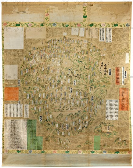Buddhist map of the world, Early 18th cen.. Artist: Anonymous master