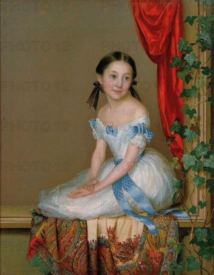 Girl with a cashmere scarf (Portrait of Princess Abamelek-Lazareva), after 1839. Artist: Schwede, Robert (1806-1871)