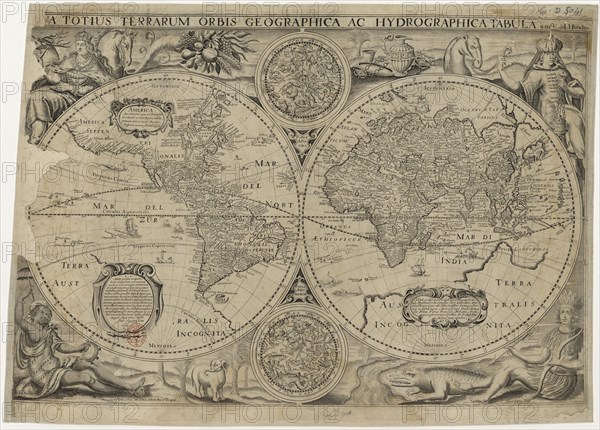 Nova totius terrarum orbis geographica ac hydrographica tabula (Map of the world), 1631. Artist: Hondius, Jodocus (1563-1612)