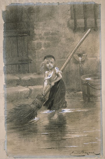 Cosette. Illustration from Les Misérables by Victor Hugo, 1862. Artist: Bayard, Émile-Antoine (1837-1891)