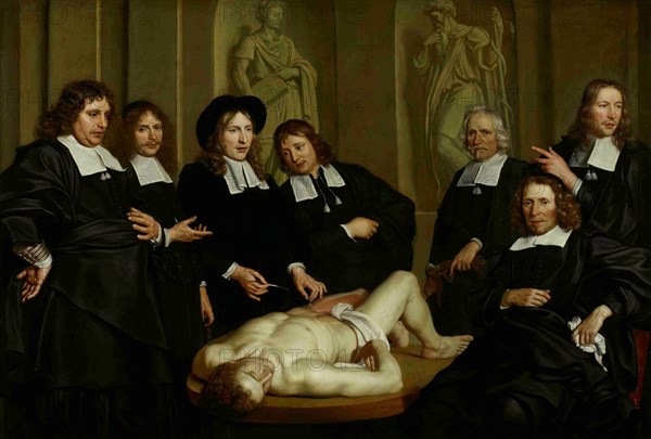 The Anatomy Lesson of Dr. Frederik Ruysch, 1670. Artist: Backer, Adriaen (ca 1635-1684)