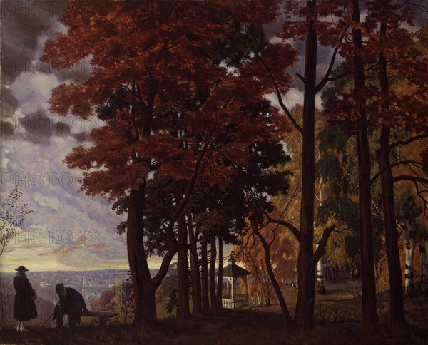 Autumn, 1918. Artist: Kustodiev, Boris Michaylovich (1878-1927)